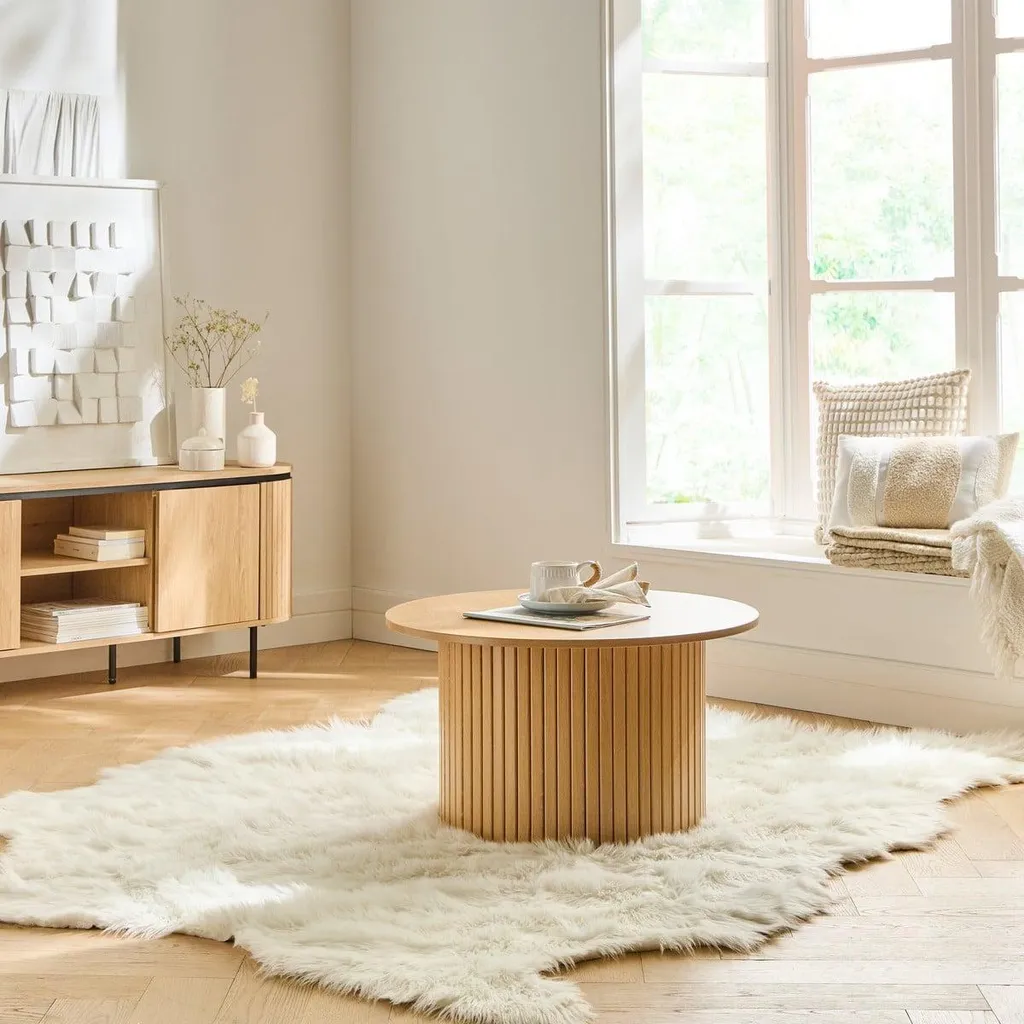 Table basse ronde bois ELIE : le meuble idéal pour un salon convivial