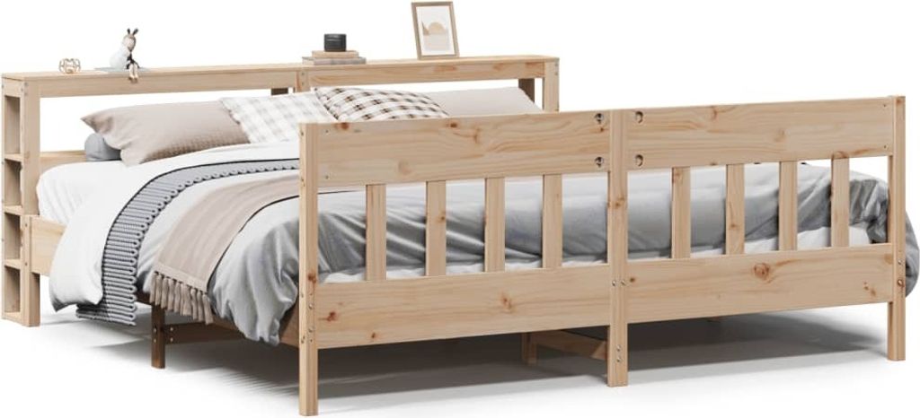 vidaXL Massivholzbett ohne Matratze 180x200 Kiefernholz