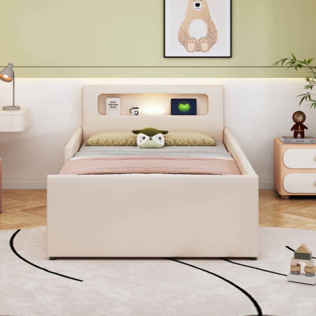 okwish Polsterbett Jugendbett 90×200 cm mit Lattenrost für Produktbild 