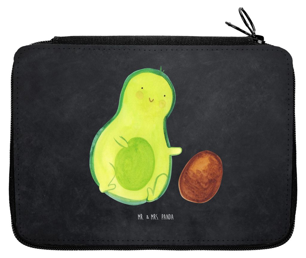 Mr. & Mrs. Panda Mäppchen Avocado Kern rollt - Kreidetafel - Geschenk, Bleistiftetui, Schwangerschaft, Liebe, Baby, Federmappe, Avocados, Federmä...