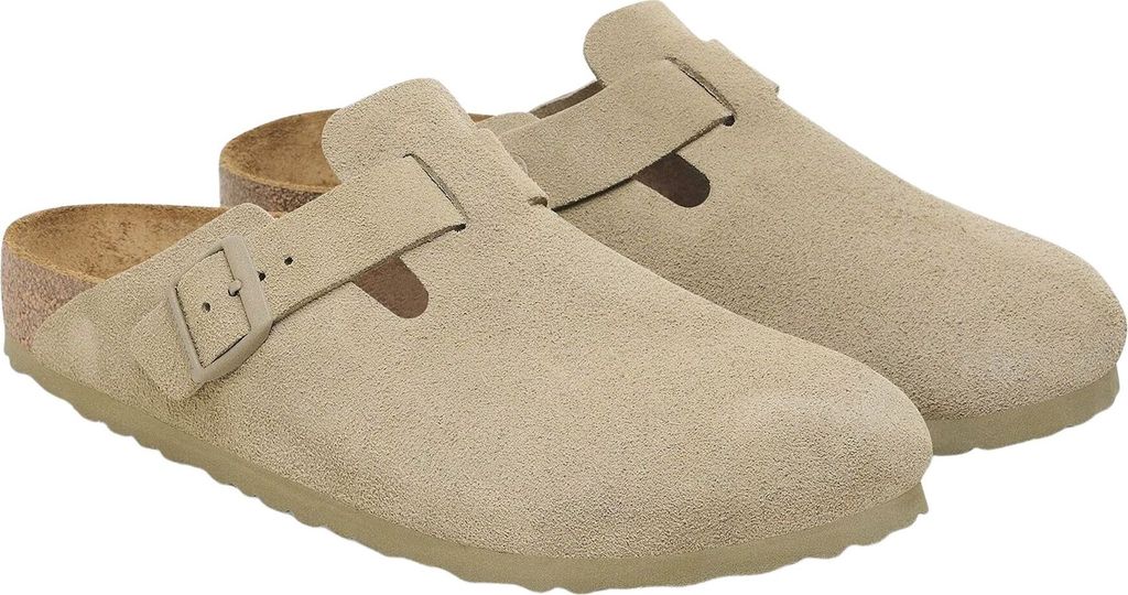 Birkenstock Boston Suede Leather Faded Khaki 40