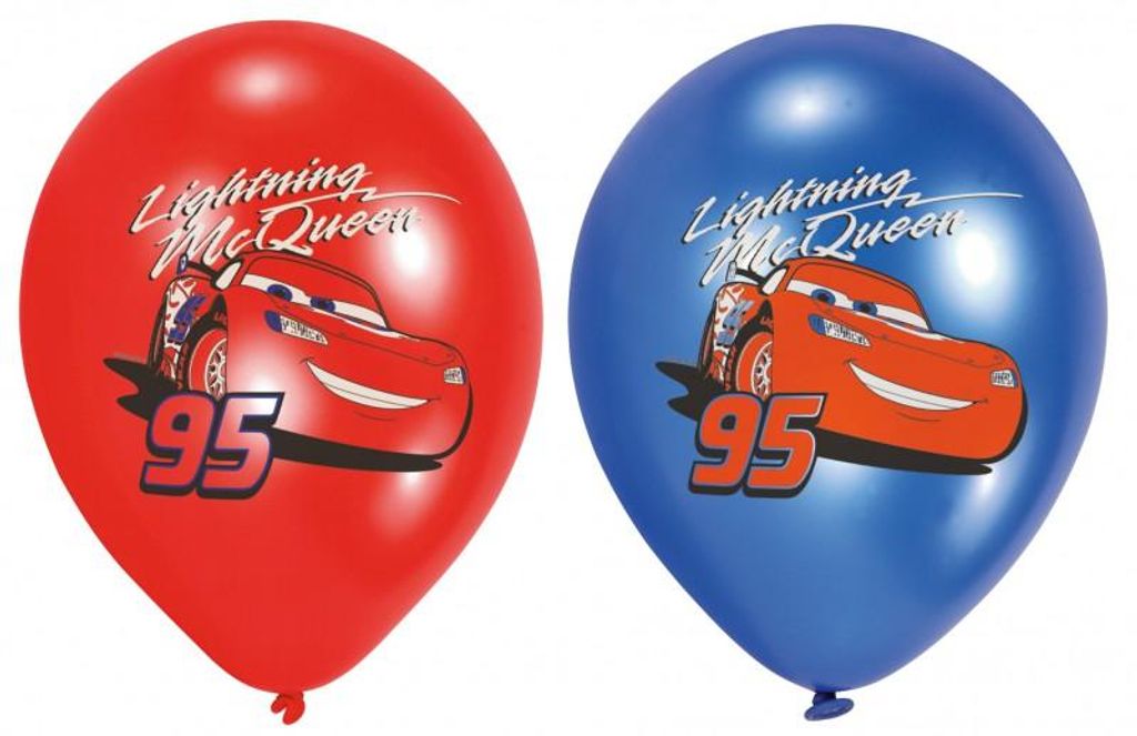 6 Luftballons Cars blau rot Produktbild 