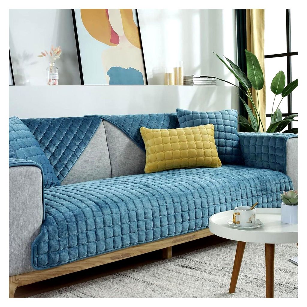 Sofaüberzug L-Form, Sofadecken für Sitzflächen, Sofabezug für 4/3/2/1-Sitzer, weicher Chenille Couchüberzug, Überwurfdecken für Sofa, Sofade...