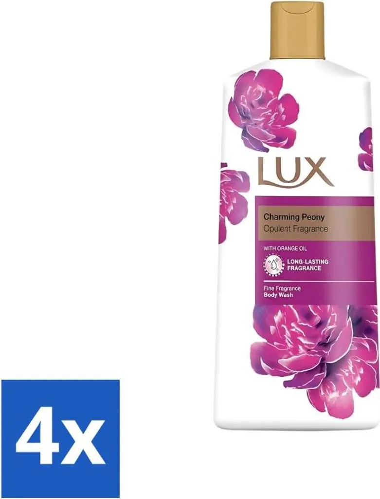 Gel douche Lux à la pivoine lot de 4 flacons pour hygiène de la famille