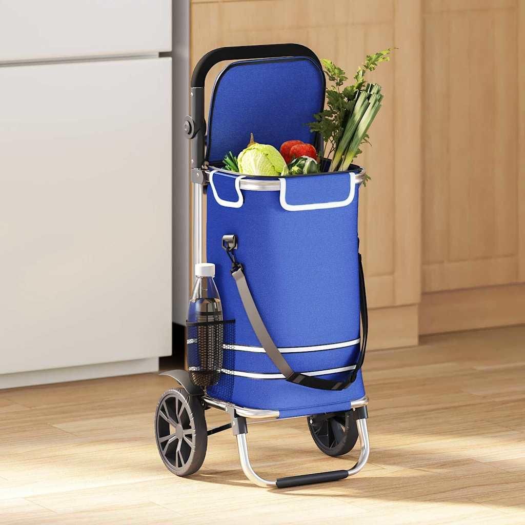 vidaXL Einkaufswagen Blau 36,5 x 46,5 x 100,5 cm Produktbild 