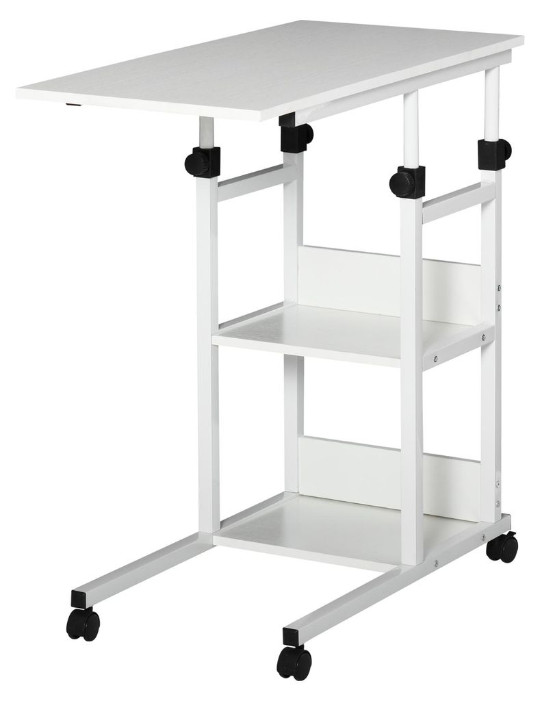 HOMCOM bijzettafel, salontafel met wielen, in hoogte Productafbeelding 