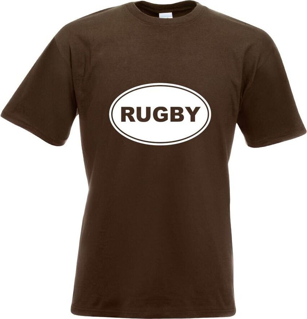Kiwistar - T-Shirt - Chocolate - Rugby Motiv Bedruckt Funshirt Design Print - mit Motiv Bedruckt - Funshirt Design - Sport - Freizeit - Herren - S
