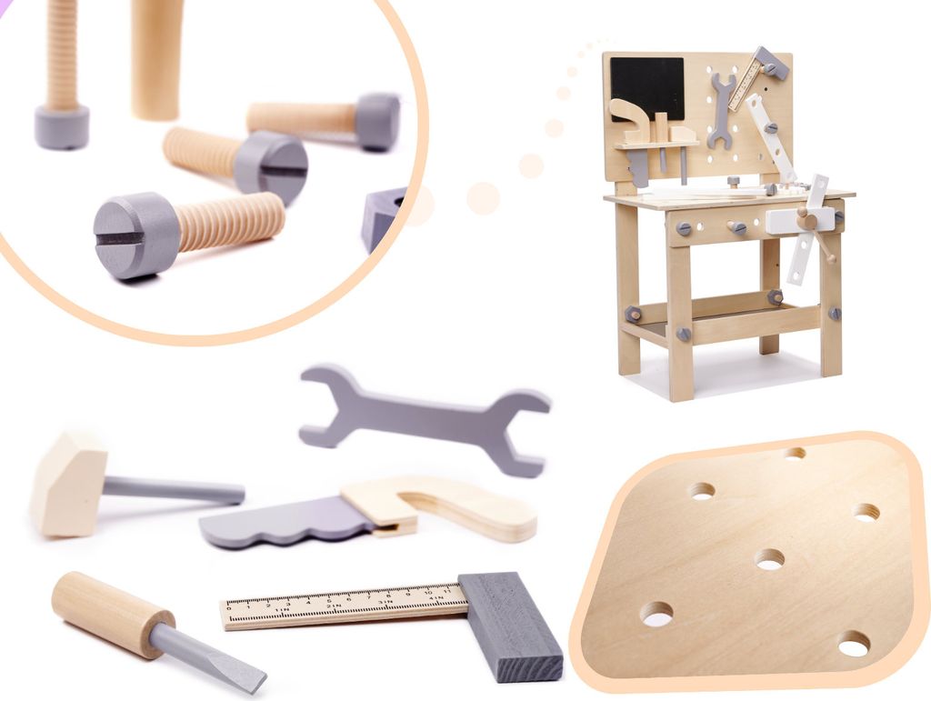 Dřevěná dílna s nářadím na stole DIY set Obrázek produktu 10