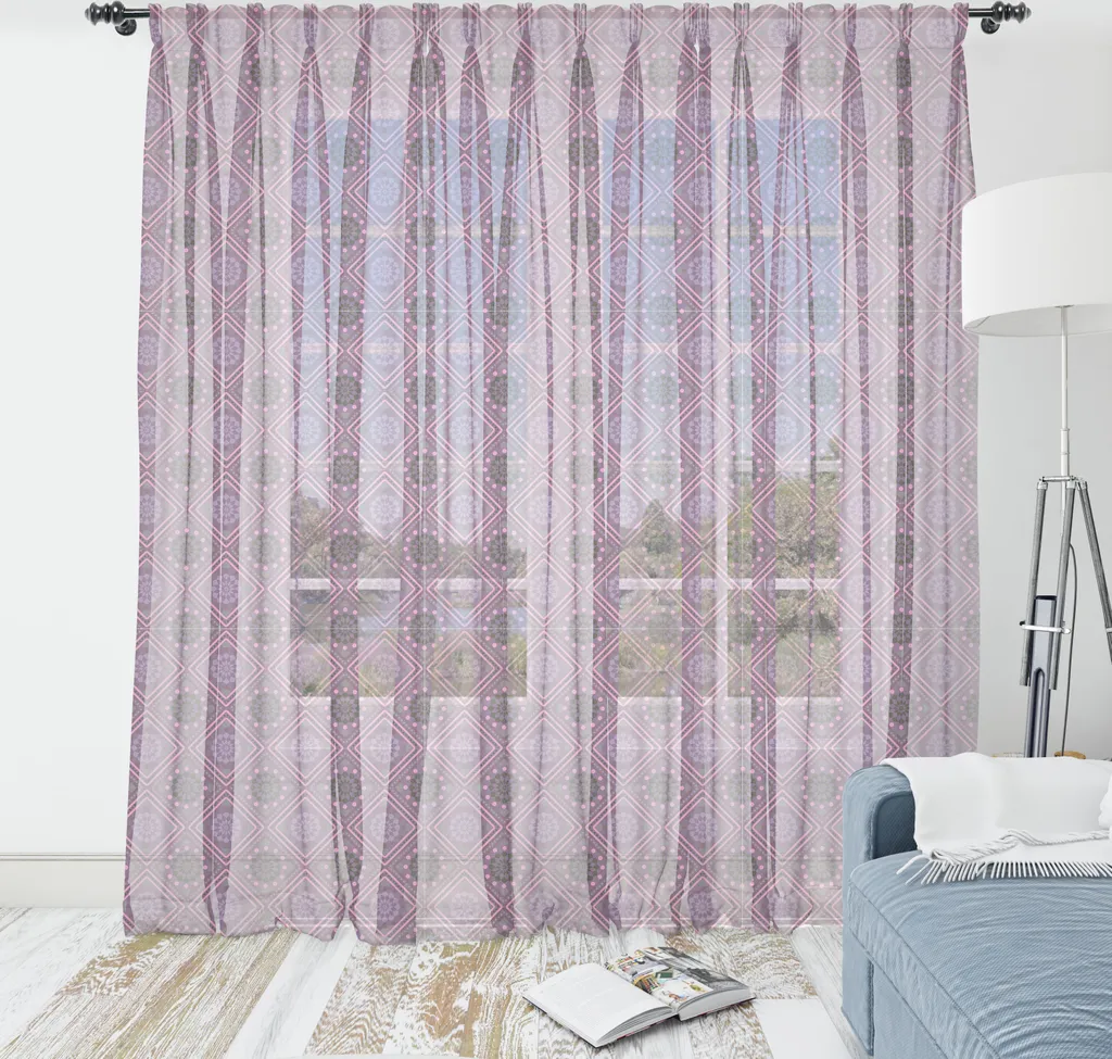Arazzo Geometrico ABAKUHAUS 135x274 - Tessuto Satinato Melanzana