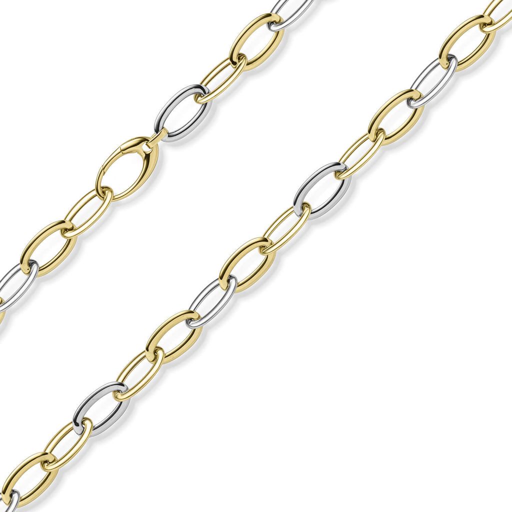 8mm Weit-Anker-Armband Phantasie Armschmuck 585 Gold Gelbgold & Weißgold 19cm