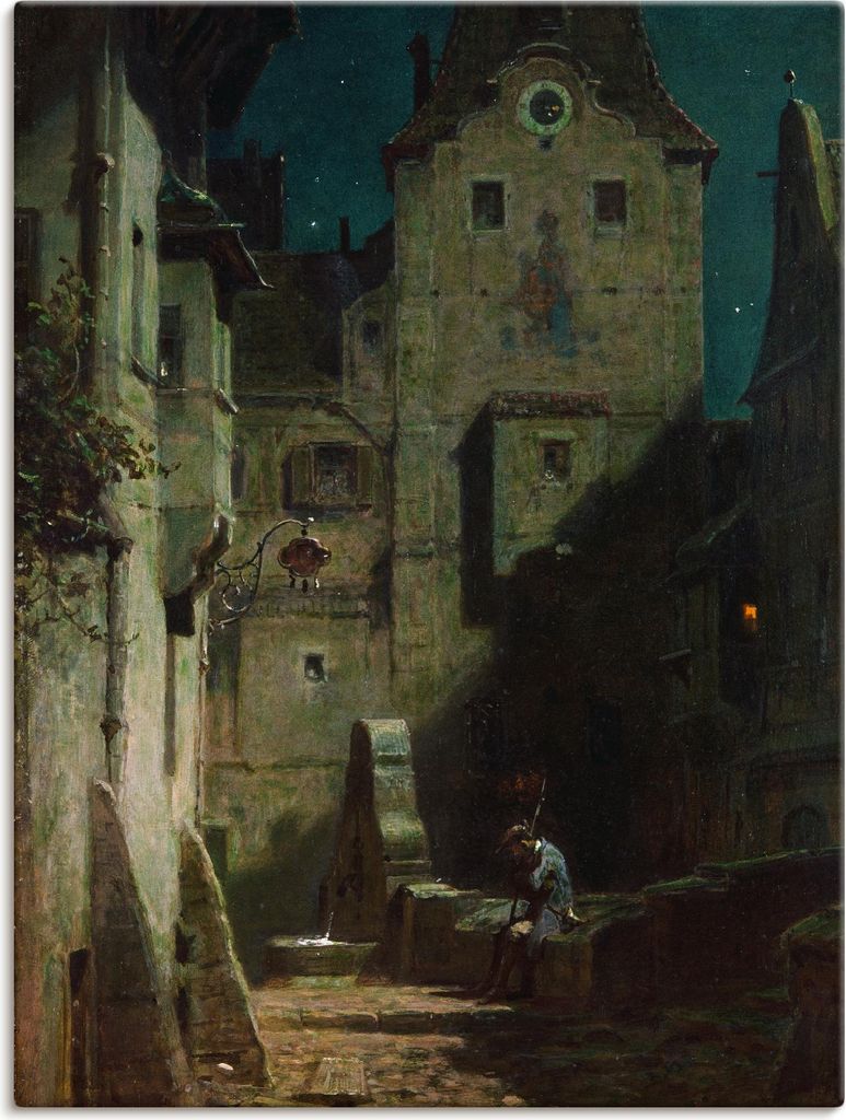 ARTland Leinwandbild Der eingeschlafene Nachtwächter Größe: 30x40 cm