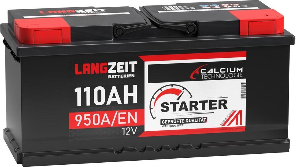 LANGZEIT Autobatterie 110AH 12V 950AEN Starterbatterie +30% Produktbild 