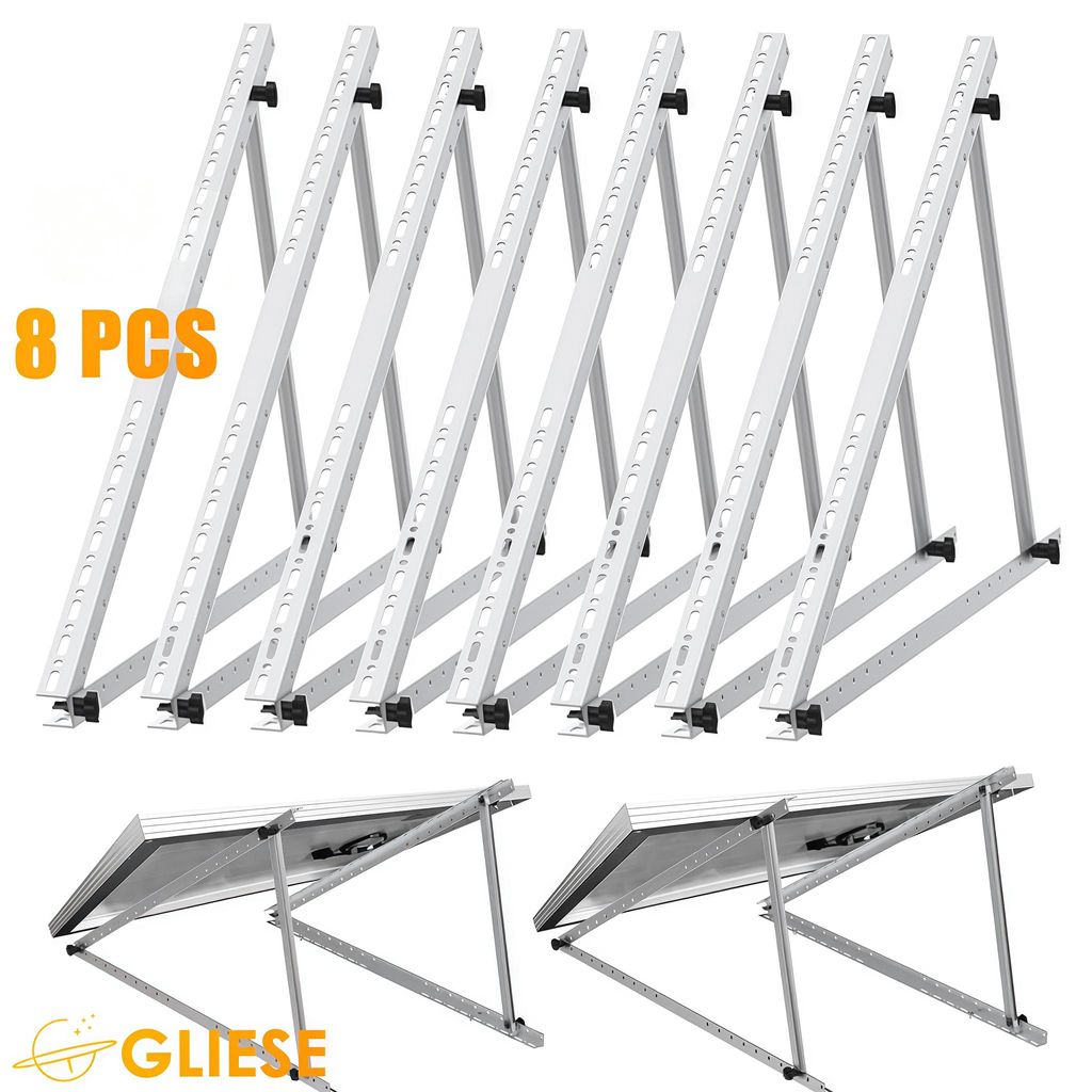 8 Stück Aufständerung PV Halterung 118cm Photovoltaik Halterung Balkonkraftwerk Flachdach für 4 Solarmodul