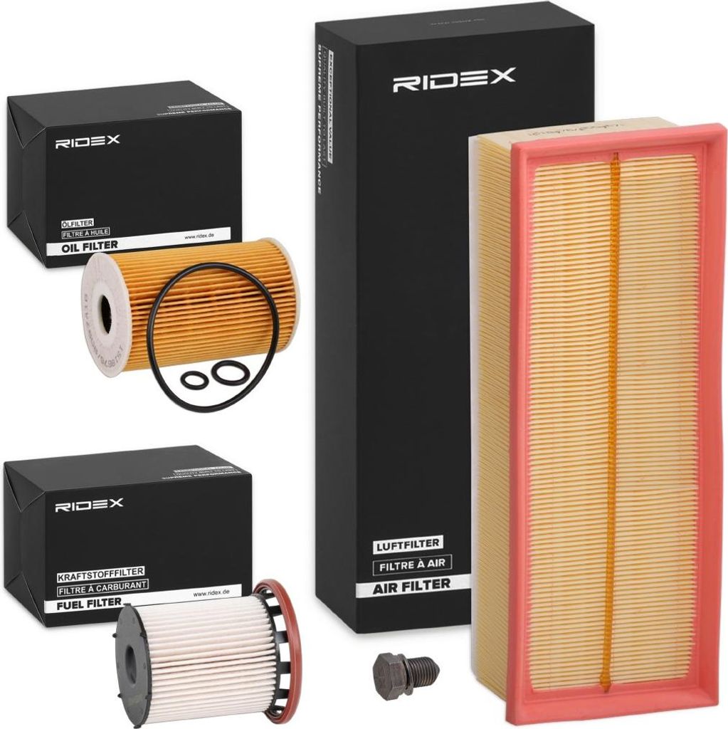 RIDEX Filterset Inspektionspaket Filtersatz für VW GOLF VI (5K1) Golf VII Variant (BA5, BV5) GOLF PLUS (5M1, 521) Caddy III Kombi (2KB, 2KJ, 2CB, ...