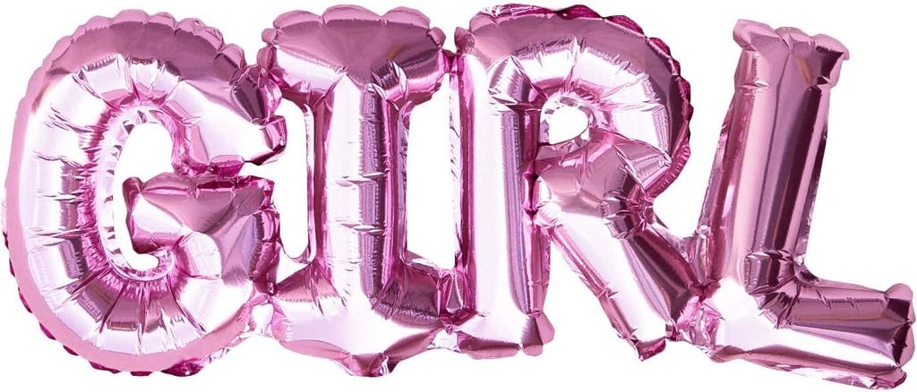 Oblique Unique Folien Luftballon Girl Schriftzug Folienballon für Baby Shower Party Geburt Mädchen - rosa