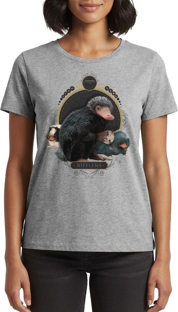 Spreadshirt Phantastische Tierwesen Nifflers Frauen Premium T-Shirt, XL, Grau meliert