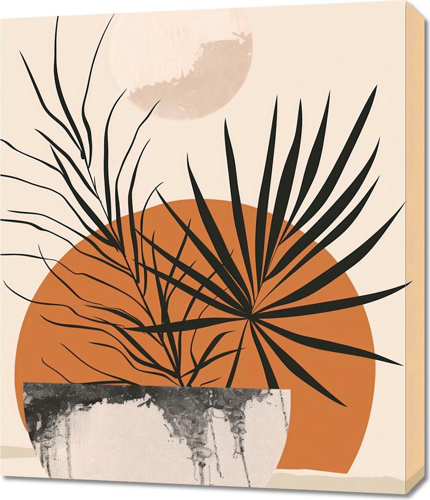 Bild 60x70cm Palmen Sonnenuntergang