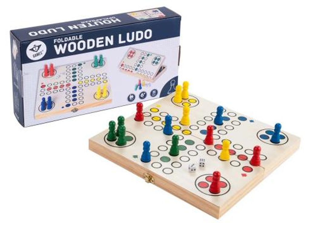 Ludo - Opklapbaar Bordspel - 30 x 30 x 5 cm Produktbild 