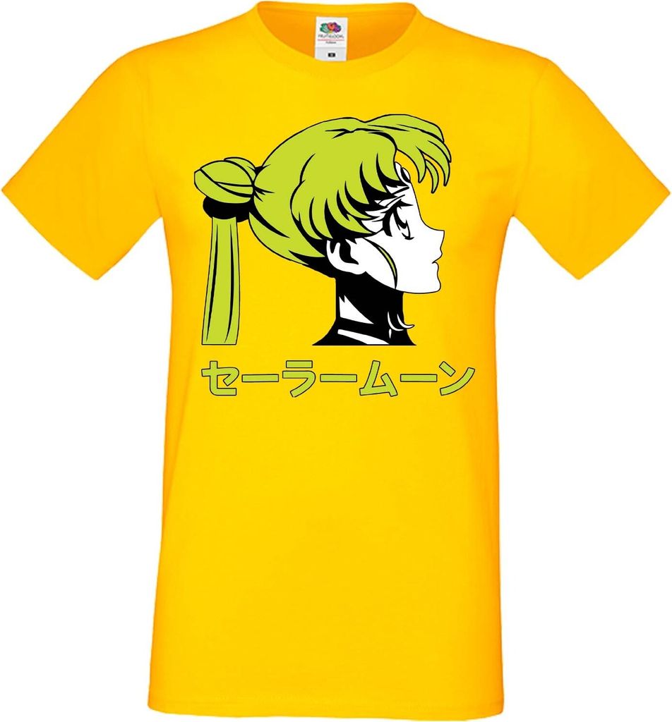 Herren T-Shirt Manga Anime Sailor Anime Manga Moon 03, Man 2XL / Gelb