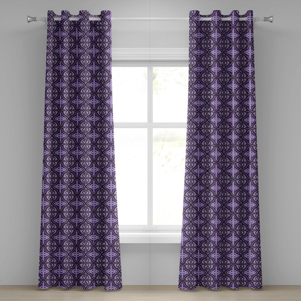 ABAKUHAUS keltisch Ösenvorhang, Ethnische Einzigartige Knot Figuren Mit Variirenden Linie Details Druck, Dekorative 2-Panel-Fenstervorhänge, 280 ...