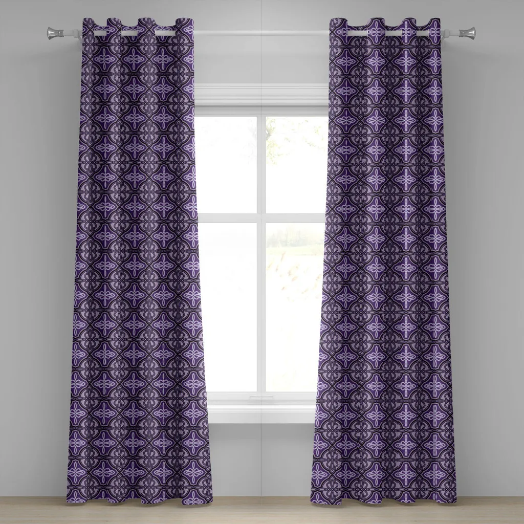 Rideau occultant décoratif violet celtique pour cacher le vis-à-vis