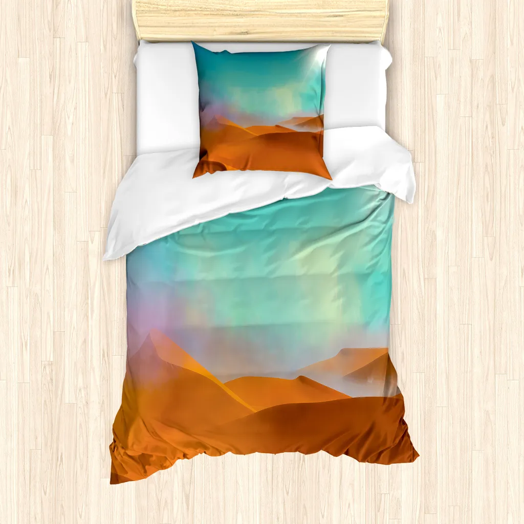 Copripiumino 135x200 ABAKUHAUS Deserto Cannella Turchese Moderno