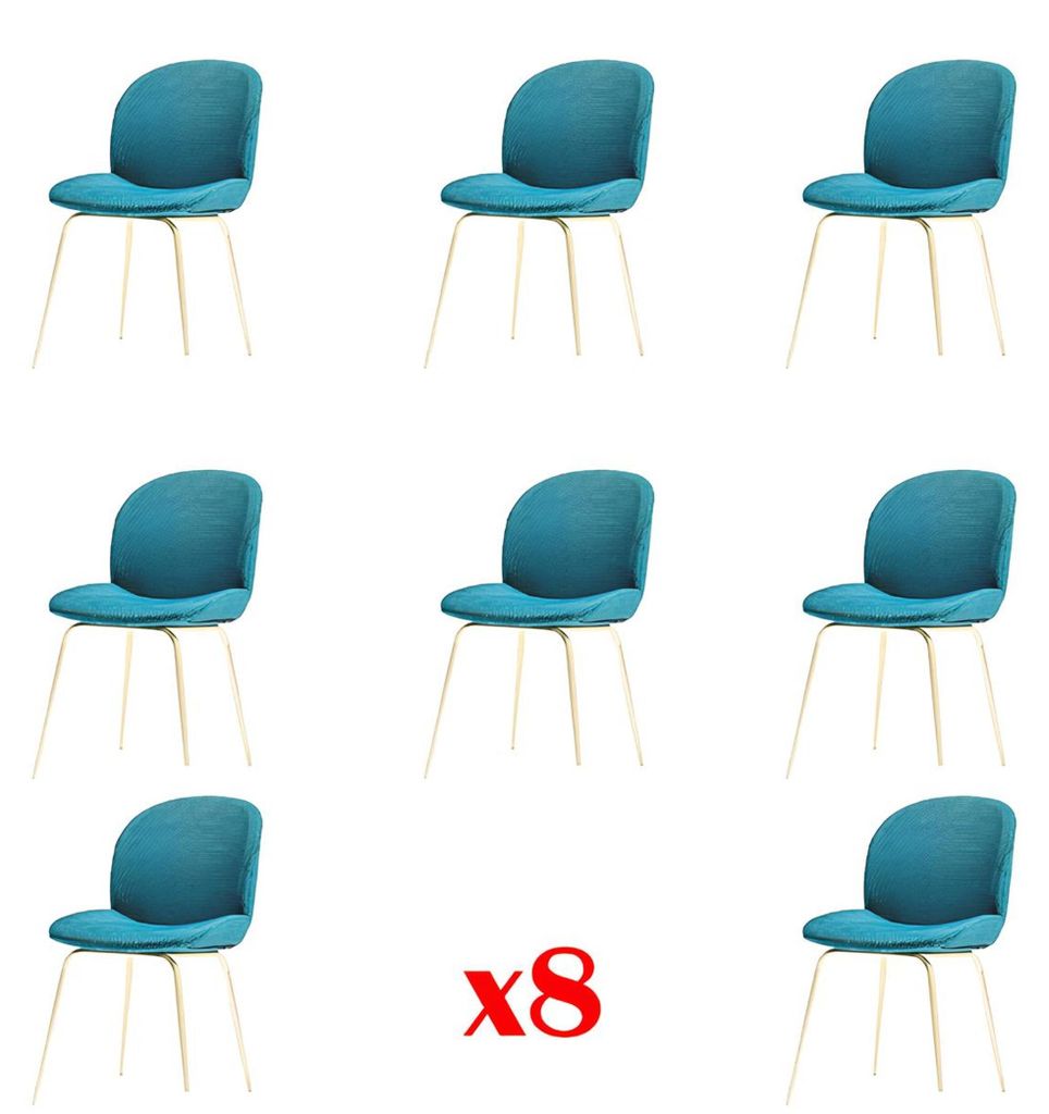 Design Stuhl Set 8x Sessel Textil Polster Stühle Gastro Stoff Esszimmer Neu