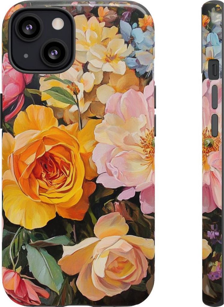 Buntes Blumenstrauß-Gemälde – Hülle Kompatibel mit iPhone 13