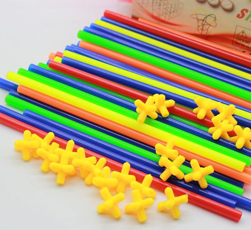 400stk Strohhalme Bausteine Set Lernspielzeug ab 3 Jahren Produktbild 4