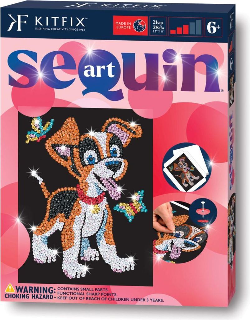 Glitzerset Paillettenkunst Hund Kitfix - Oscar Welpe 6+