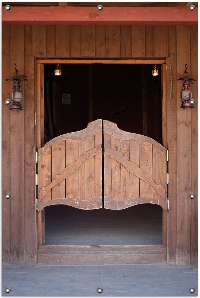 Wallario Outdoor-Poster für Garten oder Balkon, Motiv Saloontür, in ca. 100 x 150 cm