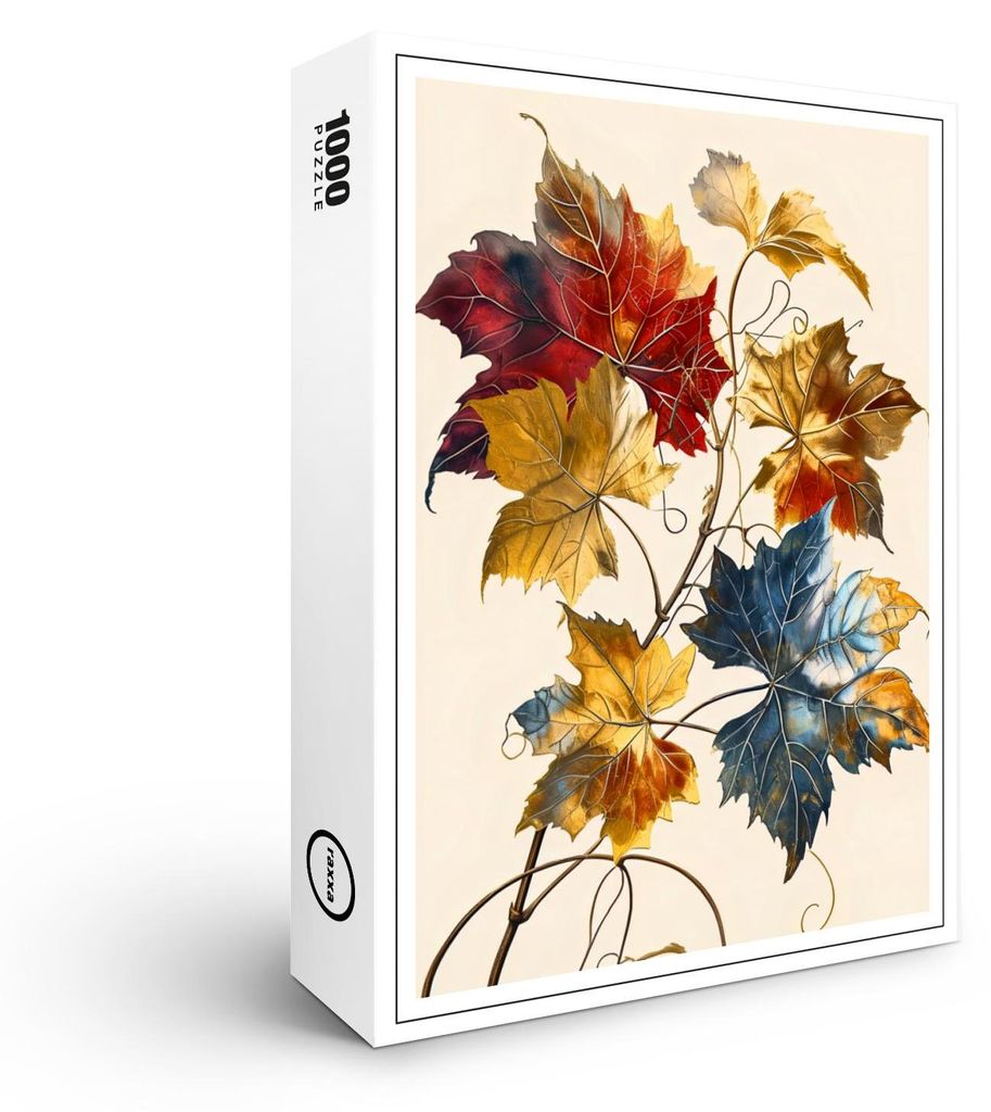 raxxa Premium-Puzzle "Pastel-Colored Watercolor Illustration of Vibrant wine Leaves", 1000 Teile