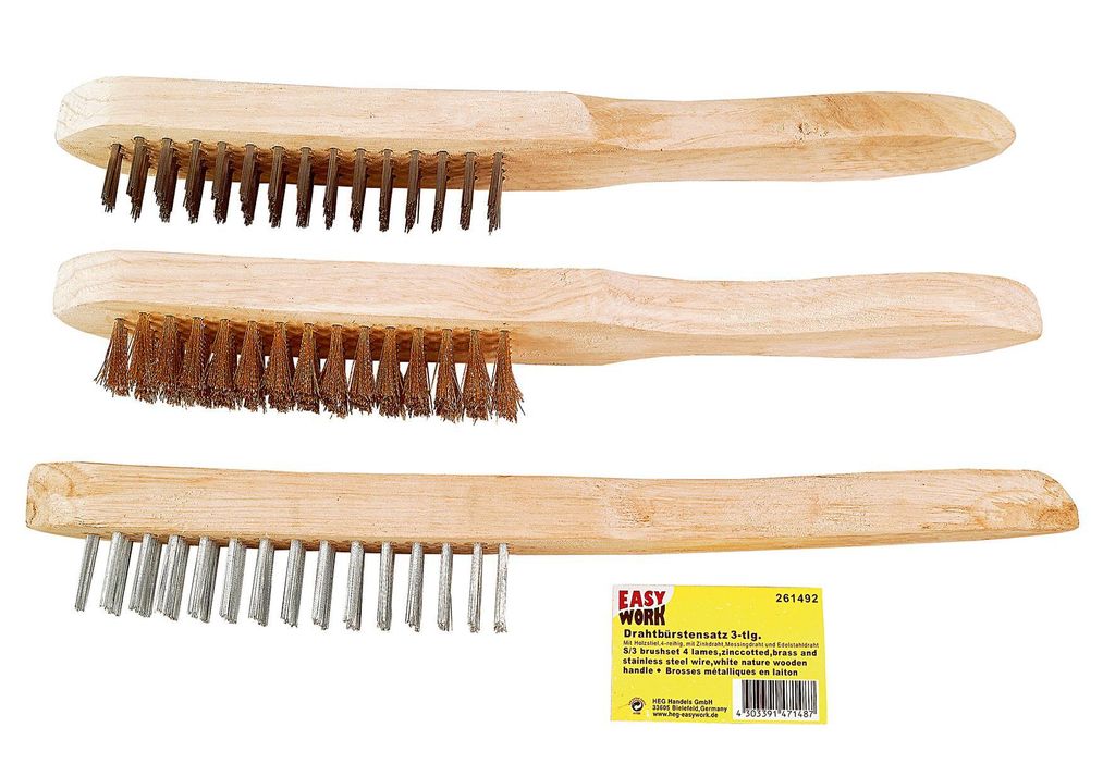 EASY WORK EW Drahtbürstensatz 3-tlg Holz 261492 Produktbild 