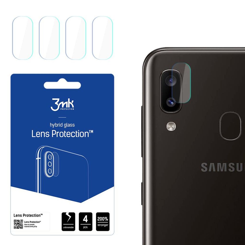 3mk Hybridglas Lens Protection für Samsung Galaxy A20e Kamera Objektiv Kameralinse 0,16mm 6H (4 Stück)