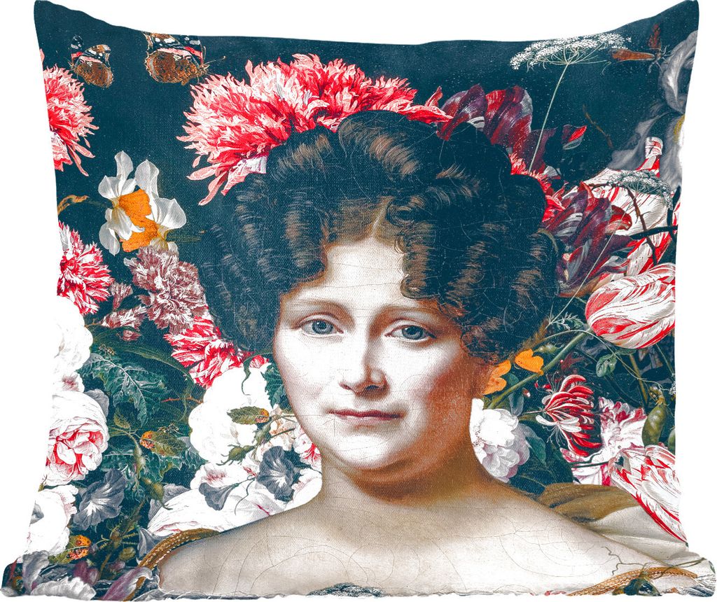 MuchoWow Zierkissen Sofakissen Wohnzimmer Dekokissen 60x60 cm Malerei - Blumen - Natur - Sitzfläche - Foto Polster