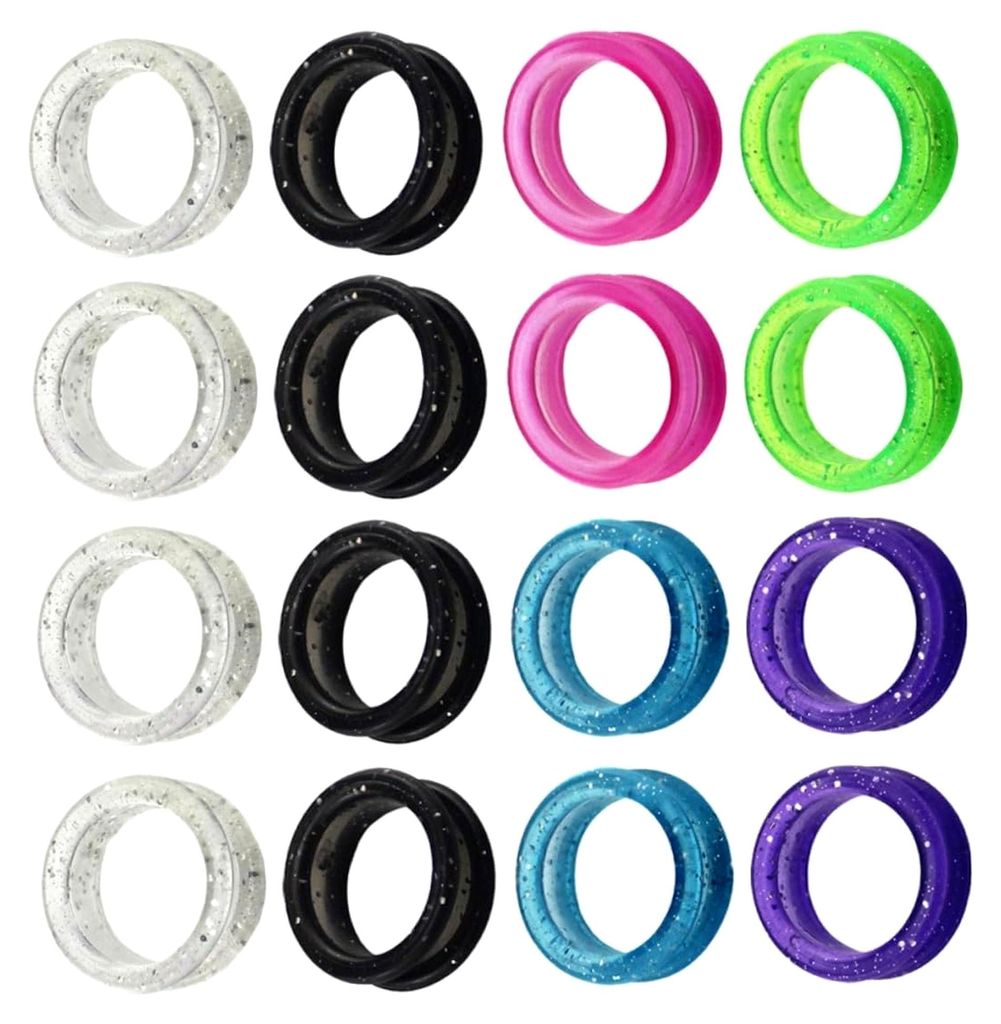 16-teiliges Set bunte Silikon-Fingerringe für Friseurscheren und Haustierpflege, rutschfeste Scherenringe zur Fingerentlastung, flexibel und einfa...