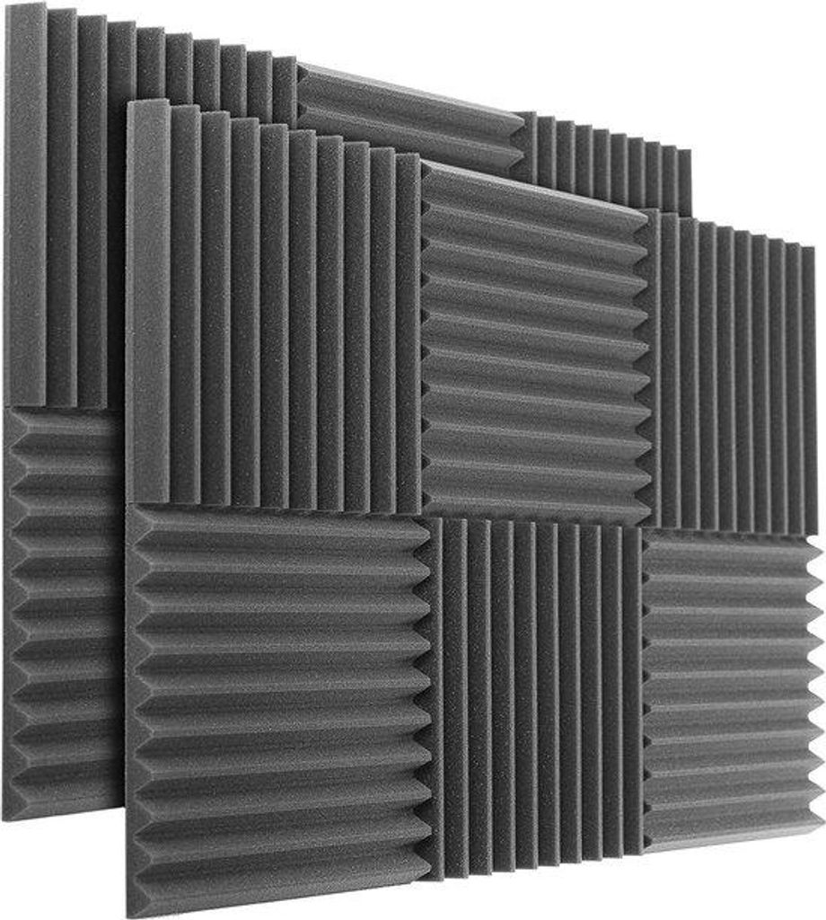 Schalldämpfende Akustikpanele 12er Pack 30x30x3cm Anthrazit