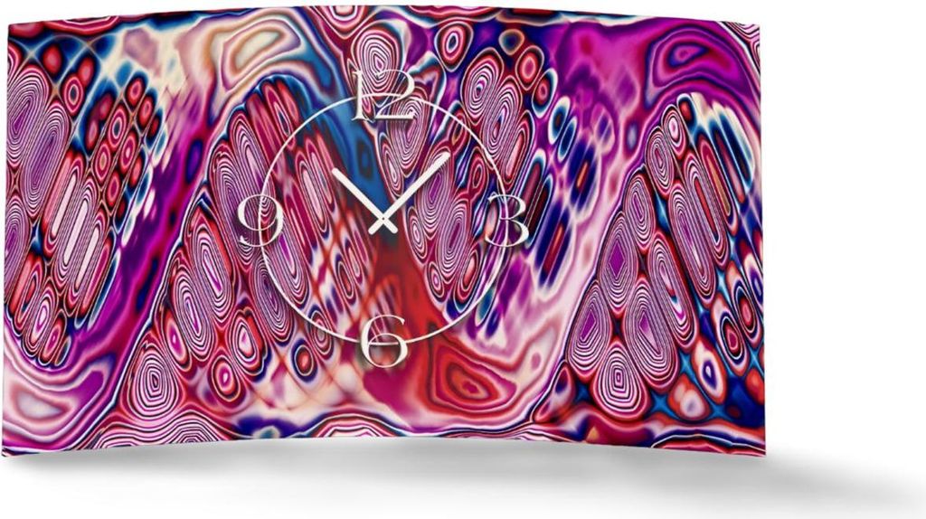 Psychodelic pink Designer Wanduhr modernes Wanduhren Design leise kein ticken dixtime 3D-0191