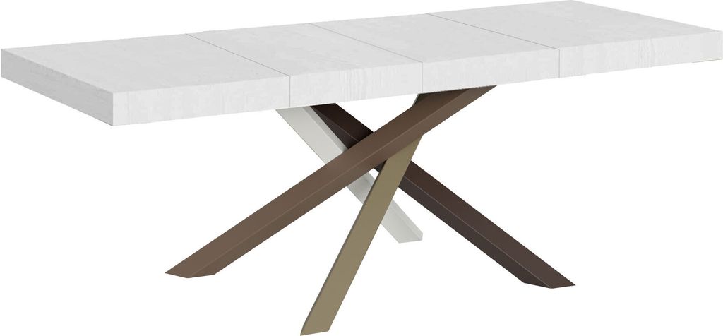 Ausziehbarer Tisch 90x180/284 cm Volantis Premium Weiß Esche Gestell 4/C