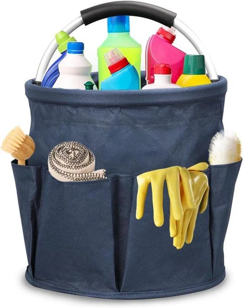 Organiseur de nettoyage pliable bleu 6 compartiments : fini le désordre