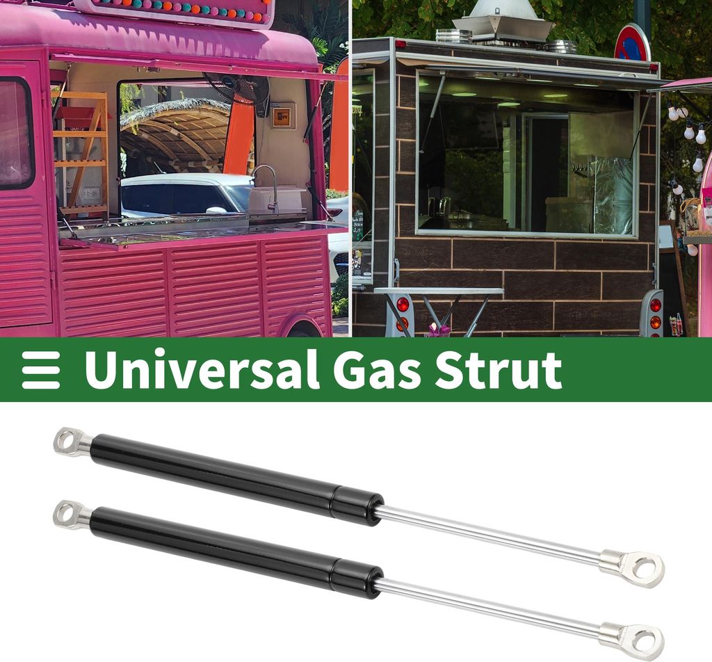 Universal-Hebestützen, Gasdruckfeder, 12 Zoll/305 mm, 60 lb/267 N/27 kg, Metall, Schwarz, 2 Stück