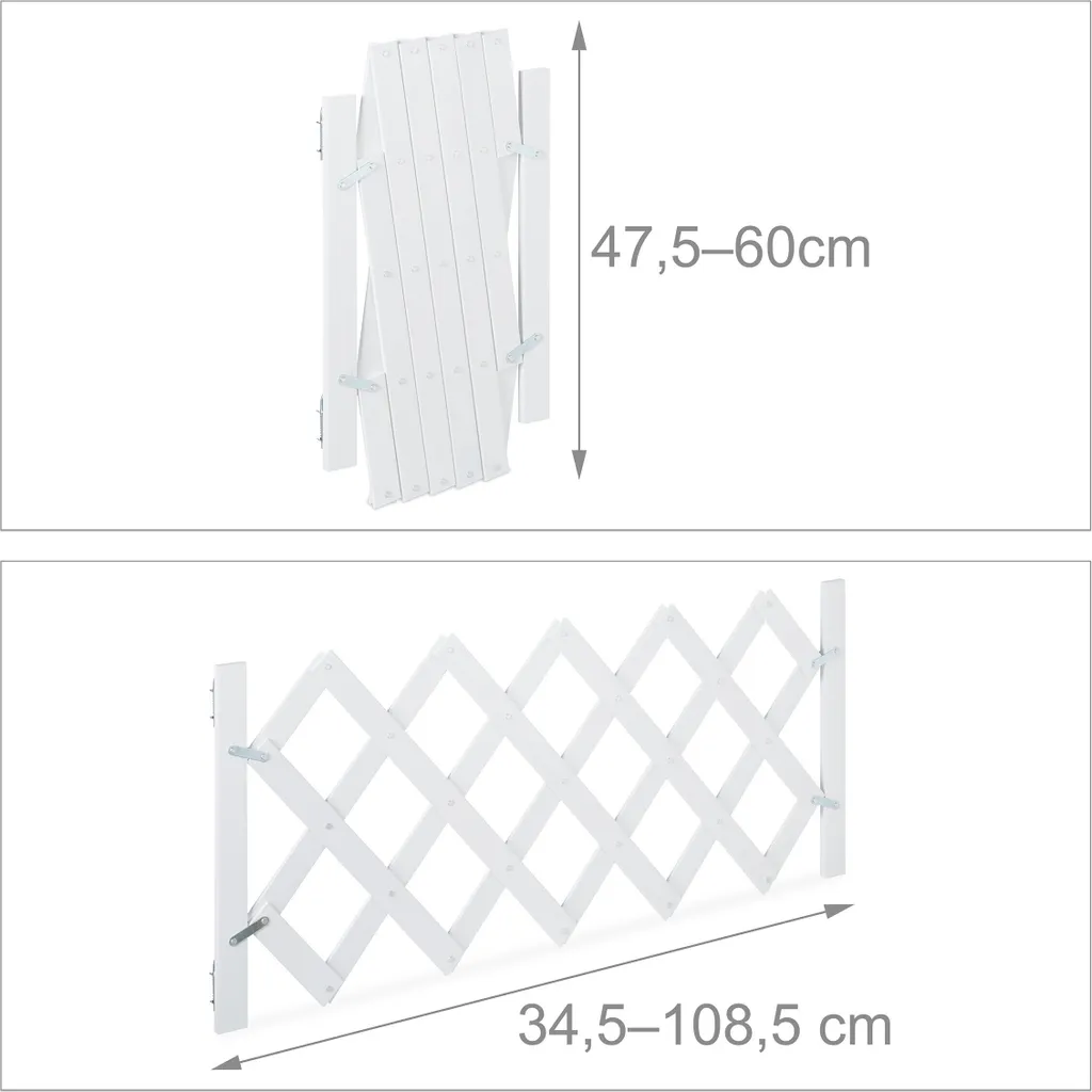 Barrière chiens sans perçage blanche, Grille de séparation extensible