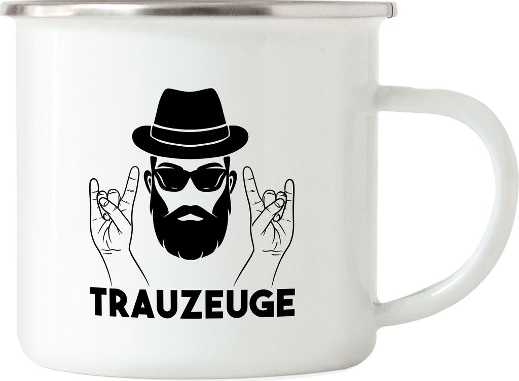 Trauzeuge Emaille Tasse Trauzeugen Fragen Hochzeit JGA Standesamt Geschenk
