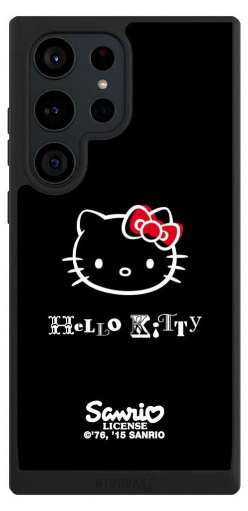 NIVOCASE Handyhülle für Samsung Galaxy S23 Ultra Hülle NIVOpure Case Schwarz Fanartikel Hello Kitty Kawaii
