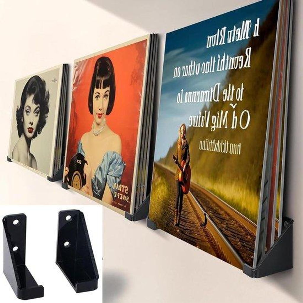 Acryl-Display für Vinyl-Schallplatten - elegantes Wand-DJs-Regal für Büro und Wohnbereich - 12-fach - transparent - LP-Platte-Ständer - moderne...