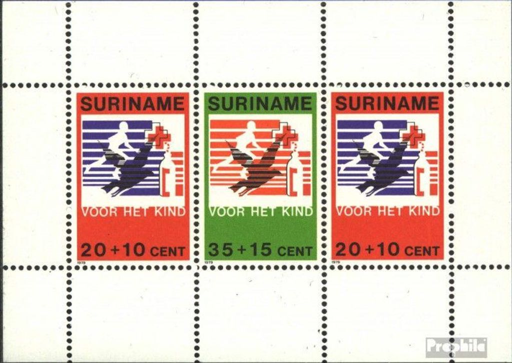 Briefmarken Suriname 1979 Mi Block23 (kompl.Ausg.) Produktbild 