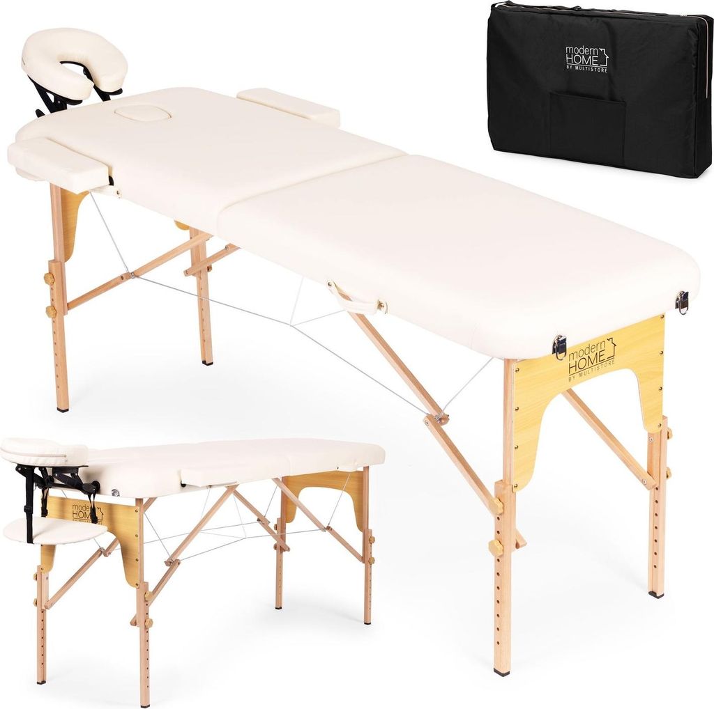 Klappbare Massageliege aus Holz, 2-teilig mit Tragetasche