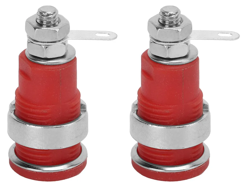 Connecteur fiche banane 4 mm métal rouge pour cordons de mesure - 50 pcs