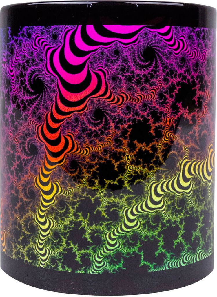 PSYWORK Fluo Cup Neon Motiv Tasse "Fractal Dimension III"
