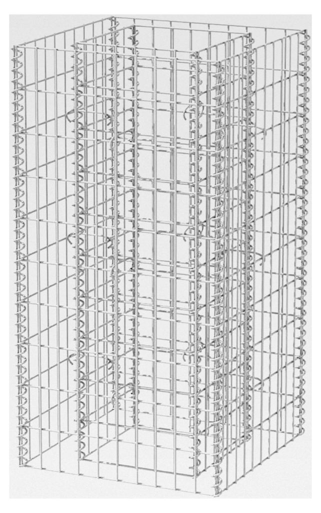 Verzinktes Stahl-Gabionen-Hochbeet 50x50x100 cm - Silber